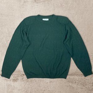 Vintage 80s Alfred Dunner Knit Forest Green Sweater - M